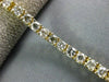 ESTATE 5.09CT ROUND CUT DIAMOND 14KT YELLOW GOLD 3D CLASSIC LOVE TENNIS BRACELET