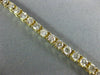 ESTATE 5.09CT ROUND CUT DIAMOND 14KT YELLOW GOLD 3D CLASSIC LOVE TENNIS BRACELET