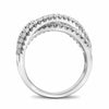 ESTATE LARGE 1.70CT DIAMOND 14K WHITE GOLD 3D CLASSIC MULTI ROW ANNIVERSARY RING