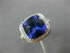 ESTATE LARGE 6.43CT DIAMOND & AAA TANZANITE 18KT WHITE 3D HALO ENGAGEMENT RING