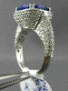 ESTATE LARGE 6.43CT DIAMOND & AAA TANZANITE 18KT WHITE 3D HALO ENGAGEMENT RING