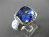 ESTATE LARGE 6.43CT DIAMOND & AAA TANZANITE 18KT WHITE 3D HALO ENGAGEMENT RING