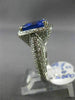 ESTATE LARGE 6.43CT DIAMOND & AAA TANZANITE 18KT WHITE 3D HALO ENGAGEMENT RING