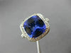 ESTATE LARGE 6.43CT DIAMOND & AAA TANZANITE 18KT WHITE 3D HALO ENGAGEMENT RING