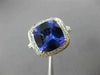 ESTATE LARGE 6.43CT DIAMOND & AAA TANZANITE 18KT WHITE 3D HALO ENGAGEMENT RING