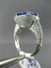 ESTATE LARGE 6.43CT DIAMOND & AAA TANZANITE 18KT WHITE 3D HALO ENGAGEMENT RING