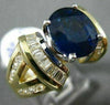 ESTATE LARGE 4.87CT DIAMOND & AAA SAPPHIRE 14KT YELLOW GOLD 3D ENGAGEMENT RING