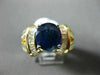 ESTATE LARGE 4.87CT DIAMOND & AAA SAPPHIRE 14KT YELLOW GOLD 3D ENGAGEMENT RING