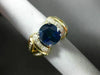 ESTATE LARGE 4.87CT DIAMOND & AAA SAPPHIRE 14KT YELLOW GOLD 3D ENGAGEMENT RING