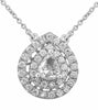 ESTATE 1.24CT DIAMOND 18K WHITE GOLD 3D TEAR DROP PEAR SHAPE DOUBLE HALO PENDANT