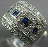 ESTATE LARGE 2.96CT DIAMOND & AAA SAPPHIRE 14KT WHITE GOLD 3D ANNIVERSARY RING