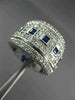 ESTATE LARGE 2.96CT DIAMOND & AAA SAPPHIRE 14KT WHITE GOLD 3D ANNIVERSARY RING