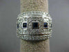 ESTATE LARGE 2.96CT DIAMOND & AAA SAPPHIRE 14KT WHITE GOLD 3D ANNIVERSARY RING