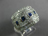 ESTATE LARGE 2.96CT DIAMOND & AAA SAPPHIRE 14KT WHITE GOLD 3D ANNIVERSARY RING