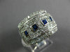 ESTATE LARGE 2.96CT DIAMOND & AAA SAPPHIRE 14KT WHITE GOLD 3D ANNIVERSARY RING