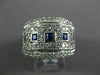 ESTATE LARGE 2.96CT DIAMOND & AAA SAPPHIRE 14KT WHITE GOLD 3D ANNIVERSARY RING