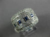 ESTATE LARGE 2.96CT DIAMOND & AAA SAPPHIRE 14KT WHITE GOLD 3D ANNIVERSARY RING