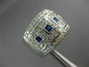 ESTATE LARGE 2.96CT DIAMOND & AAA SAPPHIRE 14KT WHITE GOLD 3D ANNIVERSARY RING