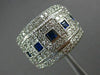 ESTATE LARGE 2.96CT DIAMOND & AAA SAPPHIRE 14KT WHITE GOLD 3D ANNIVERSARY RING