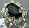 ESTATE LARGE 5.12CT DIAMOND & AAA SAPPHIRE 14KT WHITE GOLD HALO ENGAGEMENT RING
