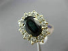 ESTATE LARGE 5.12CT DIAMOND & AAA SAPPHIRE 14KT WHITE GOLD HALO ENGAGEMENT RING