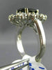 ESTATE LARGE 5.12CT DIAMOND & AAA SAPPHIRE 14KT WHITE GOLD HALO ENGAGEMENT RING