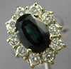 ESTATE LARGE 5.12CT DIAMOND & AAA SAPPHIRE 14KT WHITE GOLD HALO ENGAGEMENT RING