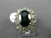 ESTATE LARGE 5.12CT DIAMOND & AAA SAPPHIRE 14KT WHITE GOLD HALO ENGAGEMENT RING