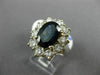 ESTATE LARGE 5.12CT DIAMOND & AAA SAPPHIRE 14KT WHITE GOLD HALO ENGAGEMENT RING