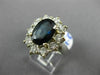 ESTATE LARGE 5.12CT DIAMOND & AAA SAPPHIRE 14KT WHITE GOLD HALO ENGAGEMENT RING