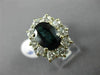 ESTATE LARGE 5.12CT DIAMOND & AAA SAPPHIRE 14KT WHITE GOLD HALO ENGAGEMENT RING