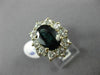 ESTATE LARGE 5.12CT DIAMOND & AAA SAPPHIRE 14KT WHITE GOLD HALO ENGAGEMENT RING