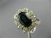 ESTATE LARGE 5.12CT DIAMOND & AAA SAPPHIRE 14KT WHITE GOLD HALO ENGAGEMENT RING