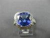 ESTATE LARGE 5.52CT DIAMOND & AAA TANZANITE PLATINUM GOLD HALO ENGAGEMENT RING