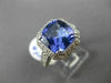 ESTATE LARGE 5.52CT DIAMOND & AAA TANZANITE PLATINUM GOLD HALO ENGAGEMENT RING