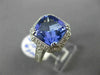 ESTATE LARGE 5.52CT DIAMOND & AAA TANZANITE PLATINUM GOLD HALO ENGAGEMENT RING