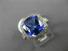 ESTATE LARGE 5.52CT DIAMOND & AAA TANZANITE PLATINUM GOLD HALO ENGAGEMENT RING