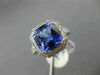 ESTATE LARGE 5.52CT DIAMOND & AAA TANZANITE PLATINUM GOLD HALO ENGAGEMENT RING