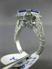 ESTATE LARGE 5.52CT DIAMOND & AAA TANZANITE PLATINUM GOLD HALO ENGAGEMENT RING