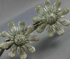 ESTATE EXTRA LARGE 6.14CT DIAMOND 18KT WHITE GOLD 3D SUNFLOWER CLIP ON EARRINGS