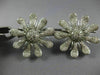 ESTATE EXTRA LARGE 6.14CT DIAMOND 18KT WHITE GOLD 3D SUNFLOWER CLIP ON EARRINGS