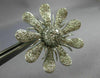 ESTATE EXTRA LARGE 6.14CT DIAMOND 18KT WHITE GOLD 3D SUNFLOWER CLIP ON EARRINGS