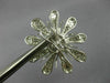 ESTATE EXTRA LARGE 6.14CT DIAMOND 18KT WHITE GOLD 3D SUNFLOWER CLIP ON EARRINGS