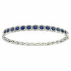 ESTATE 2.8CT DIAMOND & AAA SAPPHIRE 18K WHITE GOLD SEMI ETERNITY BANGLE BRACELET