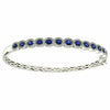 ESTATE 2.8CT DIAMOND & AAA SAPPHIRE 18K WHITE GOLD SEMI ETERNITY BANGLE BRACELET
