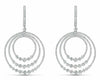 ESTATE LARGE 3.25CT DIAMOND 18KT WHITE GOLD 3D CIRCULAR JOURNEY HANGING EARRINGS