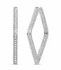 ESTATE 1.30CT DIAMOND 18KT WHITE GOLD 3D CLASSIC INSIDE TRIANGULAR HOOP EARRINGS