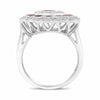 ESTATE LARGE 3.63CT DIAMOND & AAA RUBY 18KT WHITE GOLD OVAL HALO COCKTAIL RING