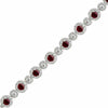 ESTATE 12.67CT DIAMOND & AAA RUBY 18K WHITE GOLD 3D FLOWER HALO TENNIS BRACELET