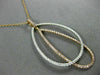 ESTATE LARGE 1.43CT WHITE & PINK DIAMOND 18K WHITE & ROSE GOLD TEAR DROP PENDANT